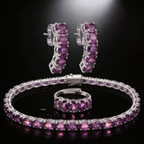 Five Stones Set Amethyst 6X4