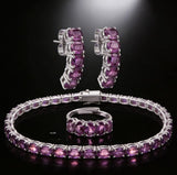 Five Stones Ring Amethyst 6X4