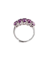 Five Stones Earring Amethyst 6X4