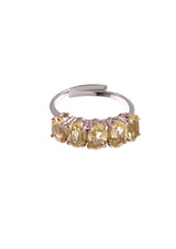 Five Stones Ring Lemon Qtz 6X4