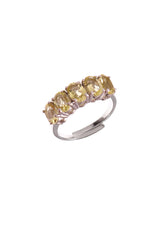 Five Stones Ring Lemon Qtz 6X4