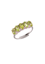 Five Stones Ring Peridot 6X4