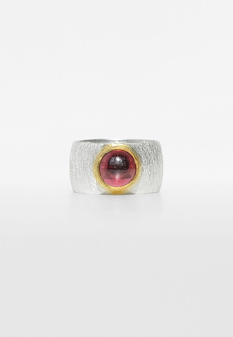 Garnet Double Silver Ring, Garnet Double Ring - Adelina1001, garnet, silver, handmade, jewelry,  янтарь,  украшения,  кольцо,  серебро