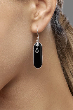 Black Brick Earrings, black onyx, silver, earrings, natural stones, handmade