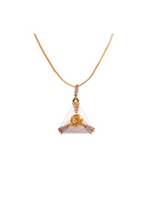 Pearl White Enamel Gold-Plated Earring, Citrine/White Topaz — pendant