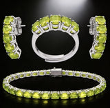 Five Stones Ring Peridot 6X4