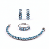 Five Stones Earring Blue Topaz