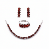 Five Stones Earring Garnet