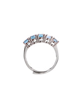 Five Stones Ring Blue Topaz