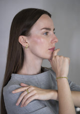Five Stones Bracelet Citrine 6x4 — handmade 925 sterling silver bracelet with natural citrine stones