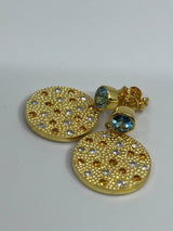 Sansara Golden Blue Topas Earrings