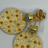 Sansara Golden Blue Topas Earrings