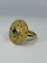 Sansara Golden Blue Topas Ring