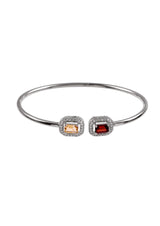 Two Stones Set Citrine/Garnet, White Topaz 1.20mm