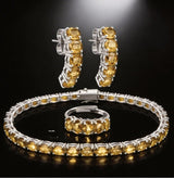 Five Stones Set Citrine 6X4
