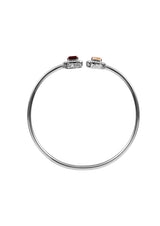 Two Stones Bangle Citrine/Garnet, White Topaz 1.20mm