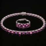 Five Stones Bracelet Amethyst 6X4