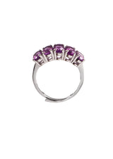 Five Stones Ring Amethyst 6X4
