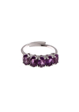 Five Stones Ring Amethyst 6X4