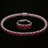 Five Stones Ring Garnet 6X4