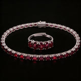Five Stones Bracelet Garnet 6X4