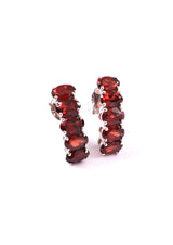 Five Stones Earring Garnet 6X4