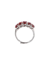 Five Stones Ring Garnet 6X4