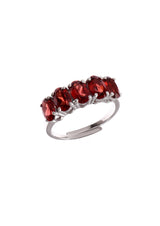 Five Stones Ring Garnet 6X4