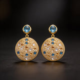 Sansara Golden Blue Topas Earrings