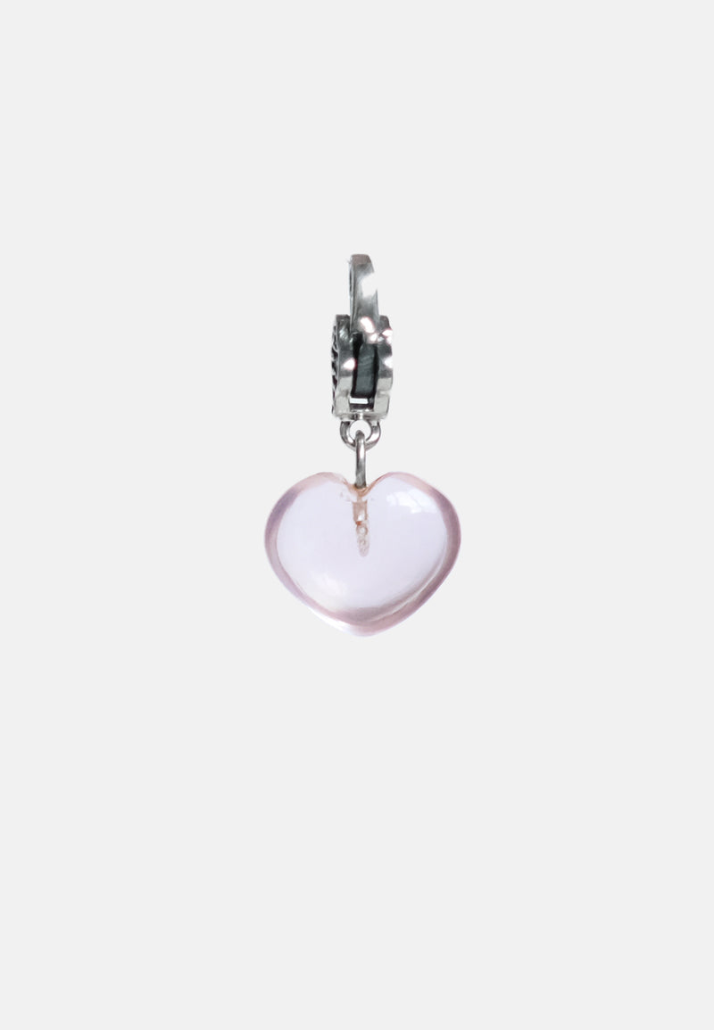 Pink Heart Charm - Adelina1001, Pink Quartz, silver,  розовый кварц, серебро, застежка, подвеска, натуральный камень,  сердце, любовь, love
