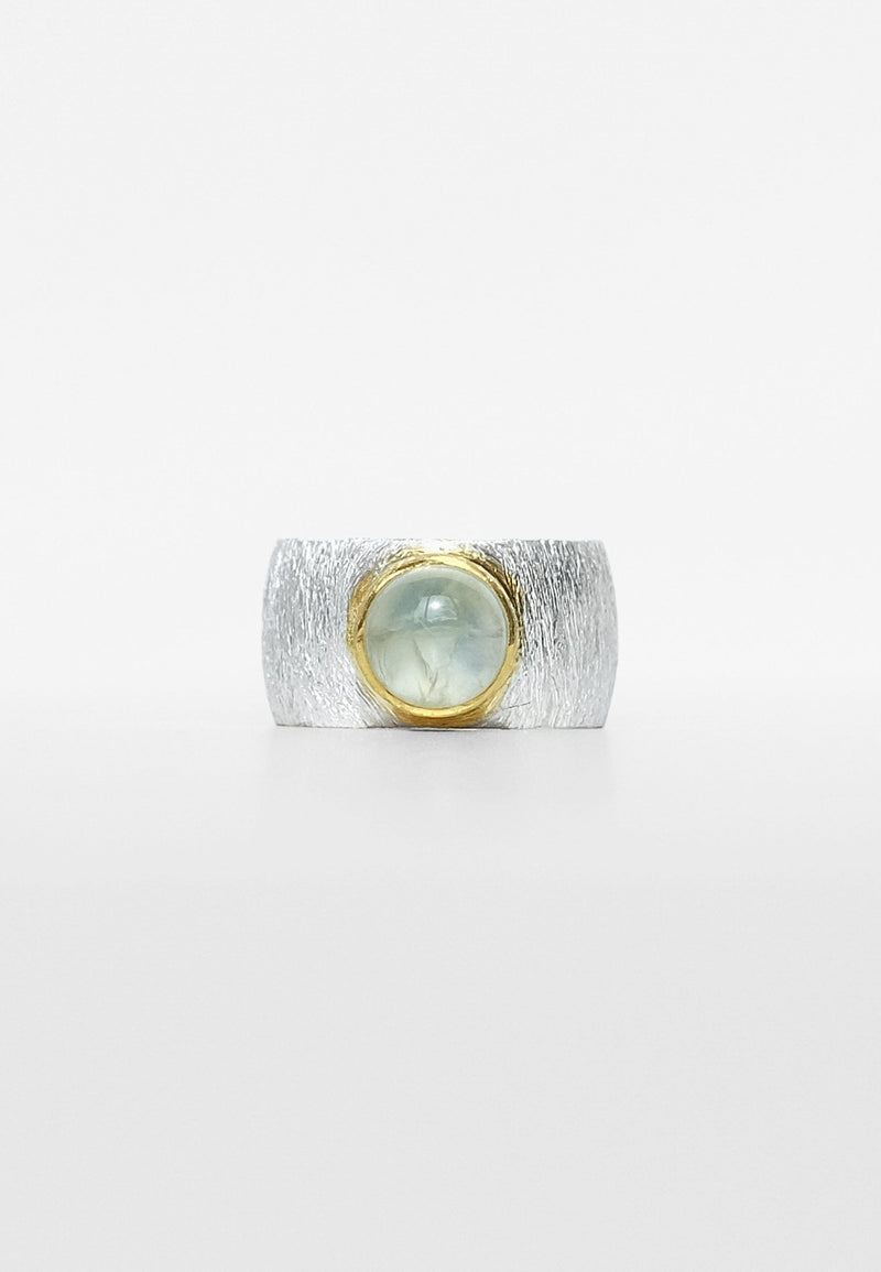 Prehnite Double Silver Ring, Prehnite Double Ring - Adelina1001, rings, prehnite, jewelry, silver, handmade, украшения, кольцо,  серебро,