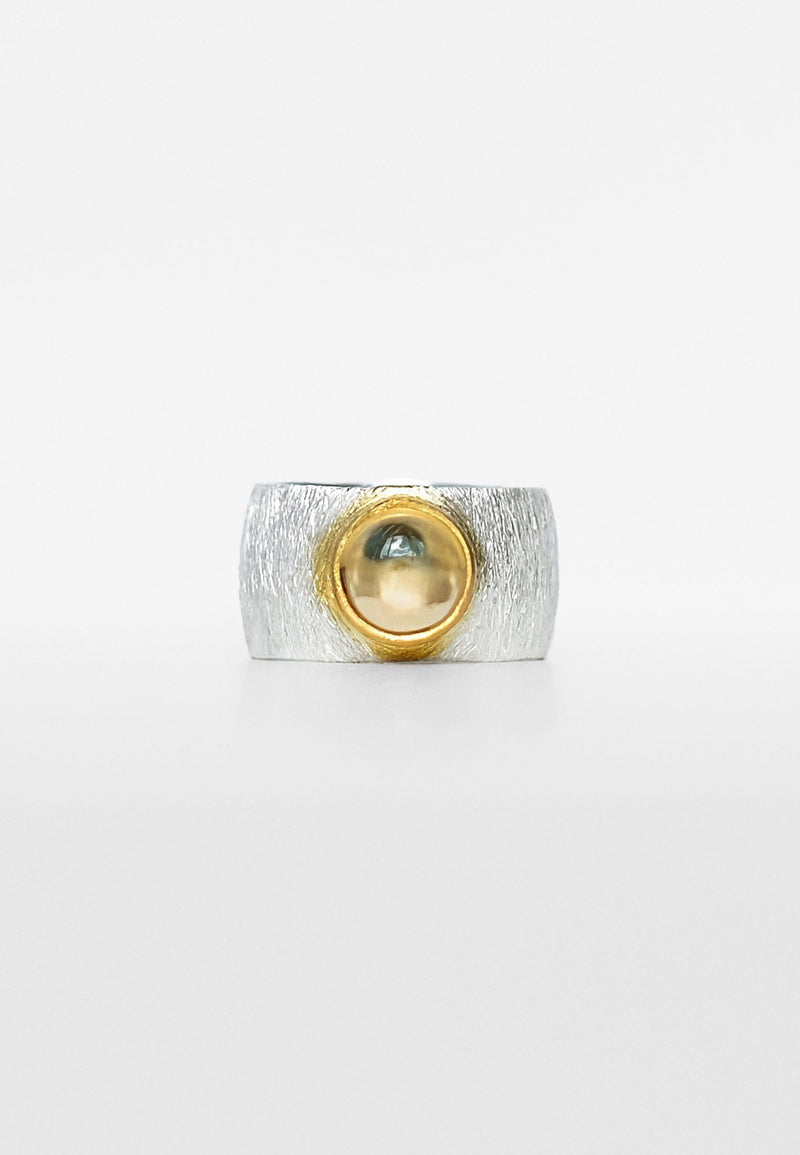 Citrine Double Silver Ring adelina.world