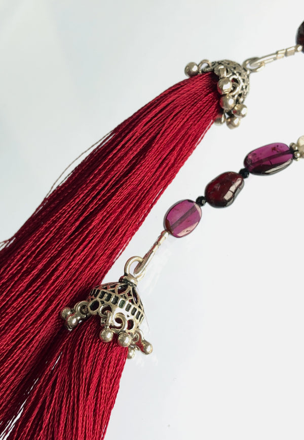 Red Tassel - Adelina1001, silver, tassel, natural stones, oriental tale, Eastern night, clasp, smart jewelry, moduar system, High product quality, серебро, пряжка, застежка, кисточка, восточные мотивы, восток,  украшения, умные украшения, стильный, ювелирные украшения, стиль Бохо, мода, fashion, jewelery, boudoir, Lolita,  kawaiifashion,  kawaii,  sweetfashion, pastel,  lolitafashion, japan vintage,  artist,  cute, beautiful, aesthetic