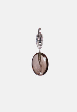 Coffee Bean Charm - Adelina1001, coffe lover, capuccino, silver, natural stones, handmade high quality
