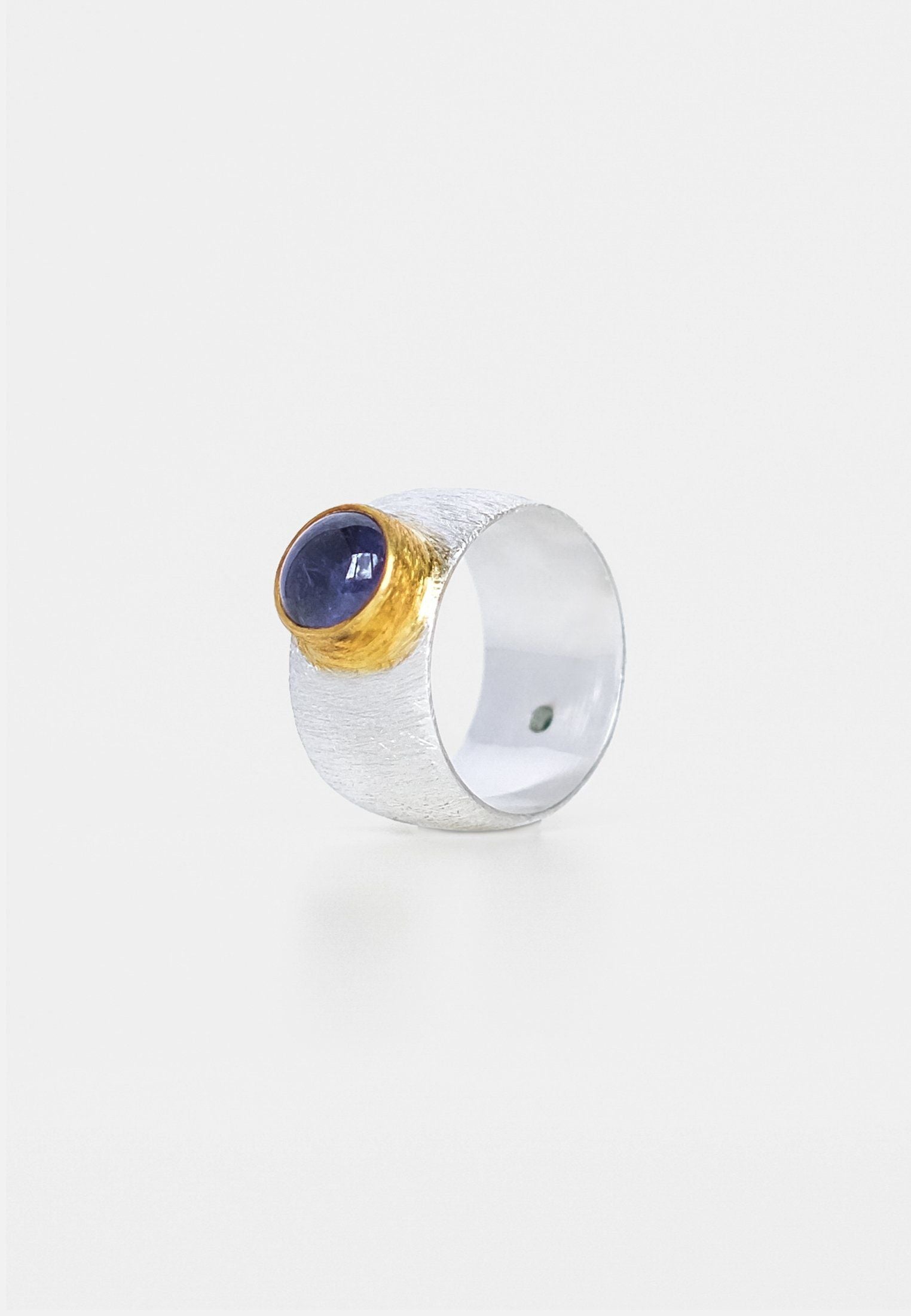 Iolite Double Silver Ring - Adelina1001, двойное кольцо с иолитом, серебряное кольцо с иолитом, турмалин. натуральные камни, иолит