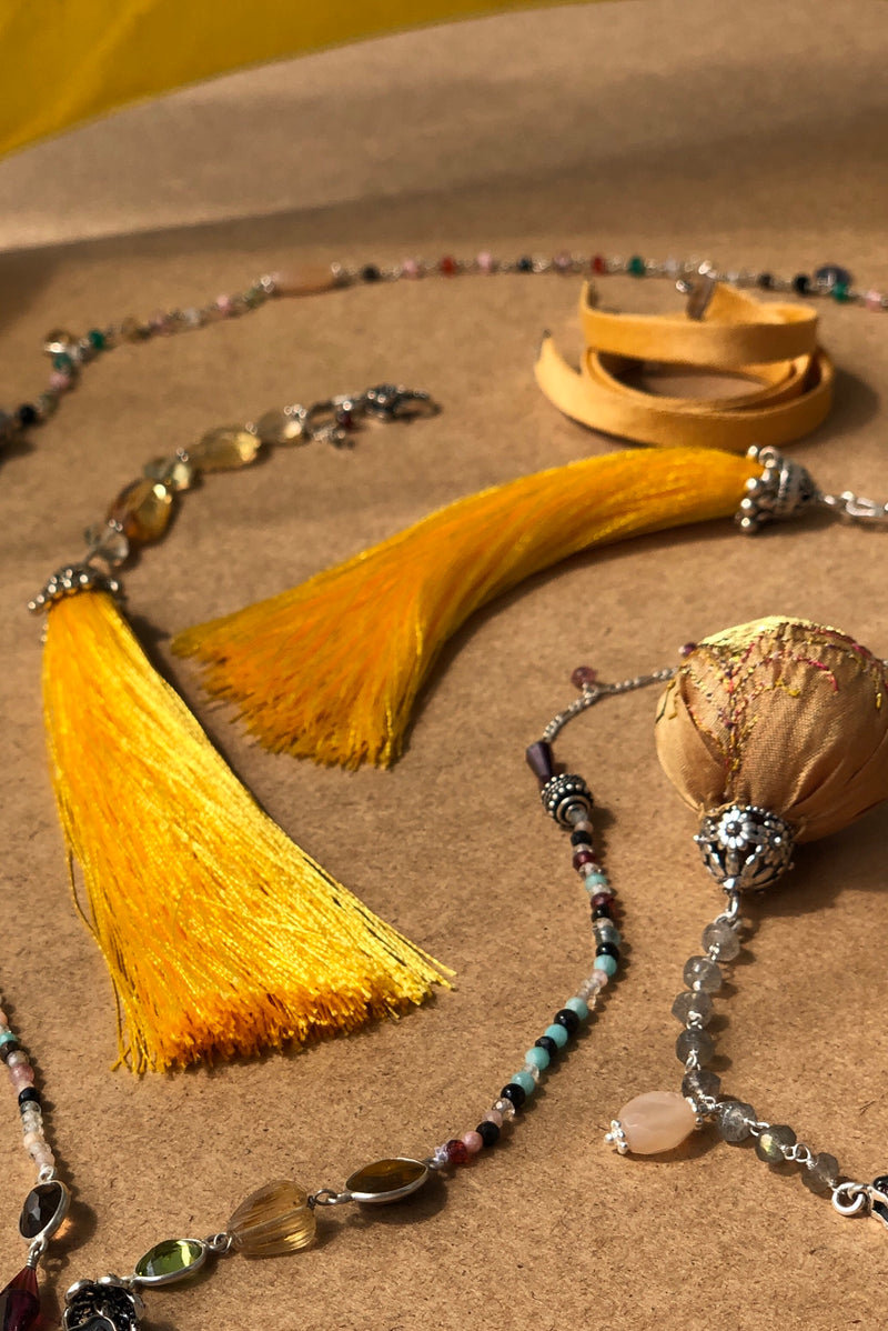 Summer breeze - Adelina1001, Amethyst, fluorite and shimmering aquamarine, turquoise and magic moonstone.