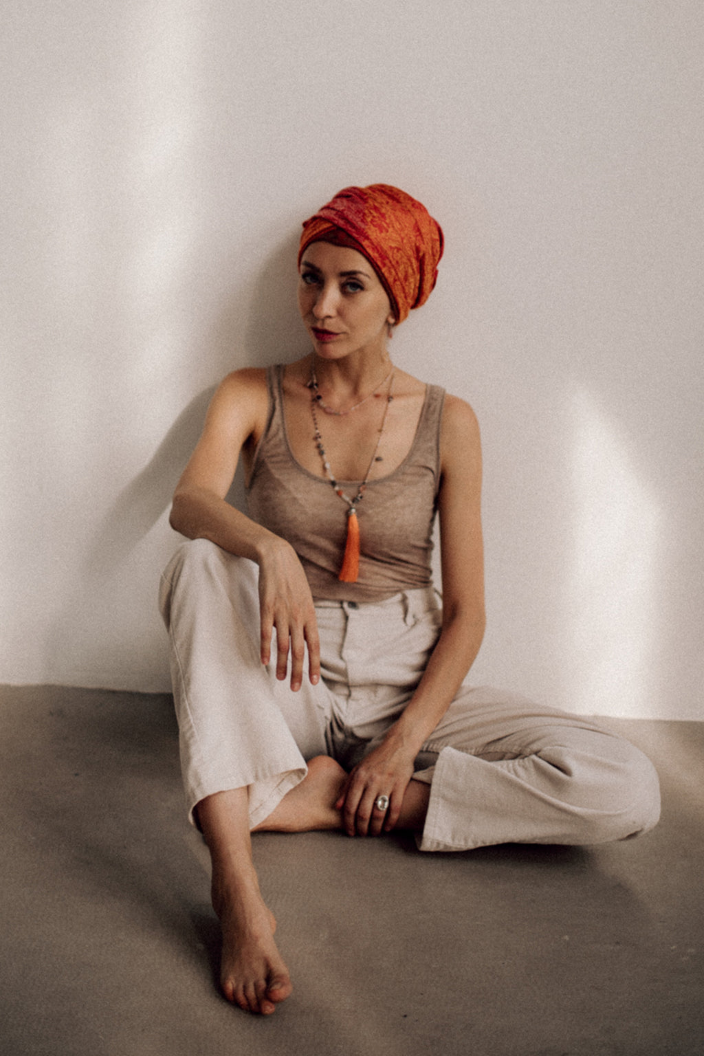 Tangerine sunset - Adelina1001, jewelry, silk, silver, moonstone, boho, natural stone