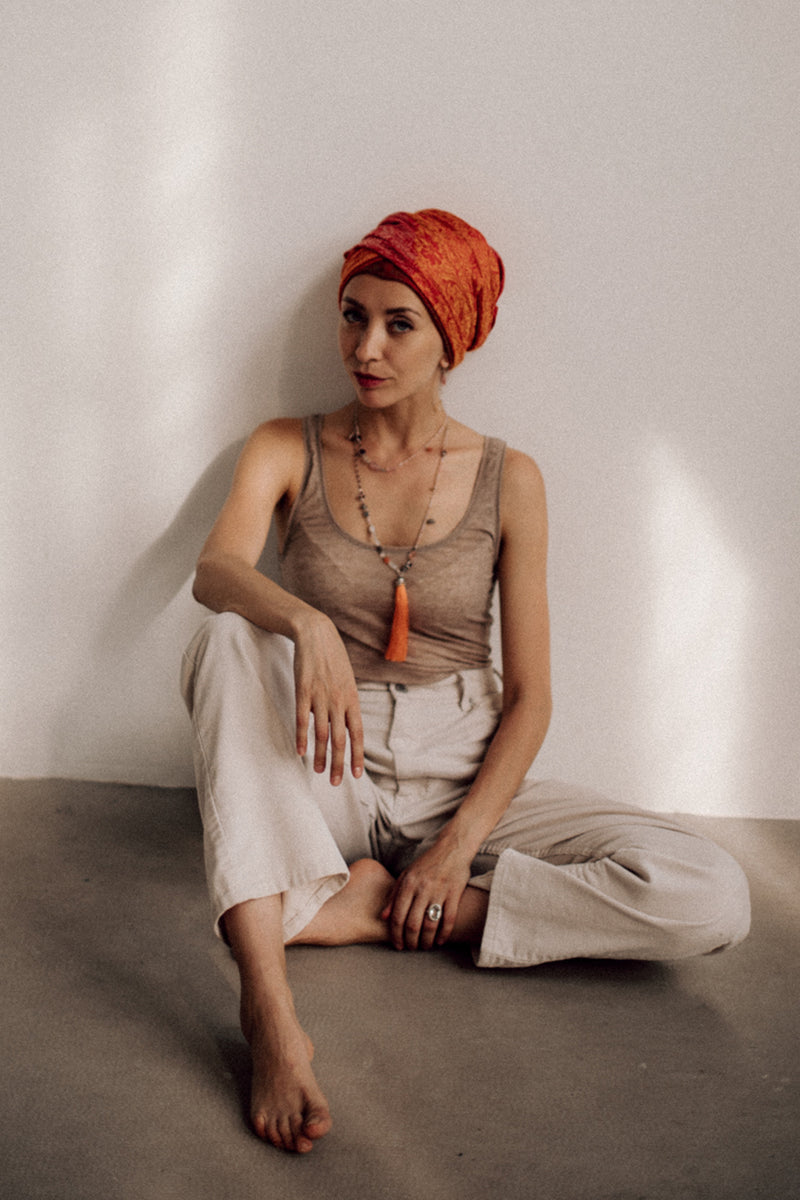 Tangerine sunset - Adelina1001, jewelry, silk, silver, moonstone, boho, natural stone