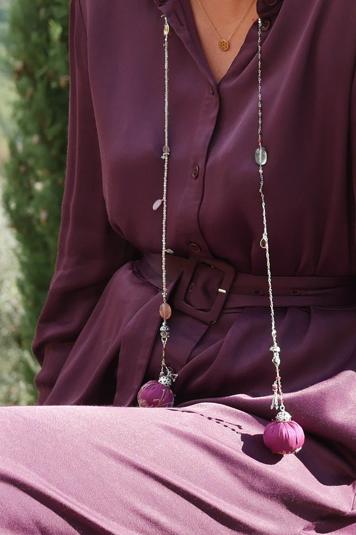 Sexy Red - Adelina1001, Authentic stones, silver, silk, handmade high quality accessories