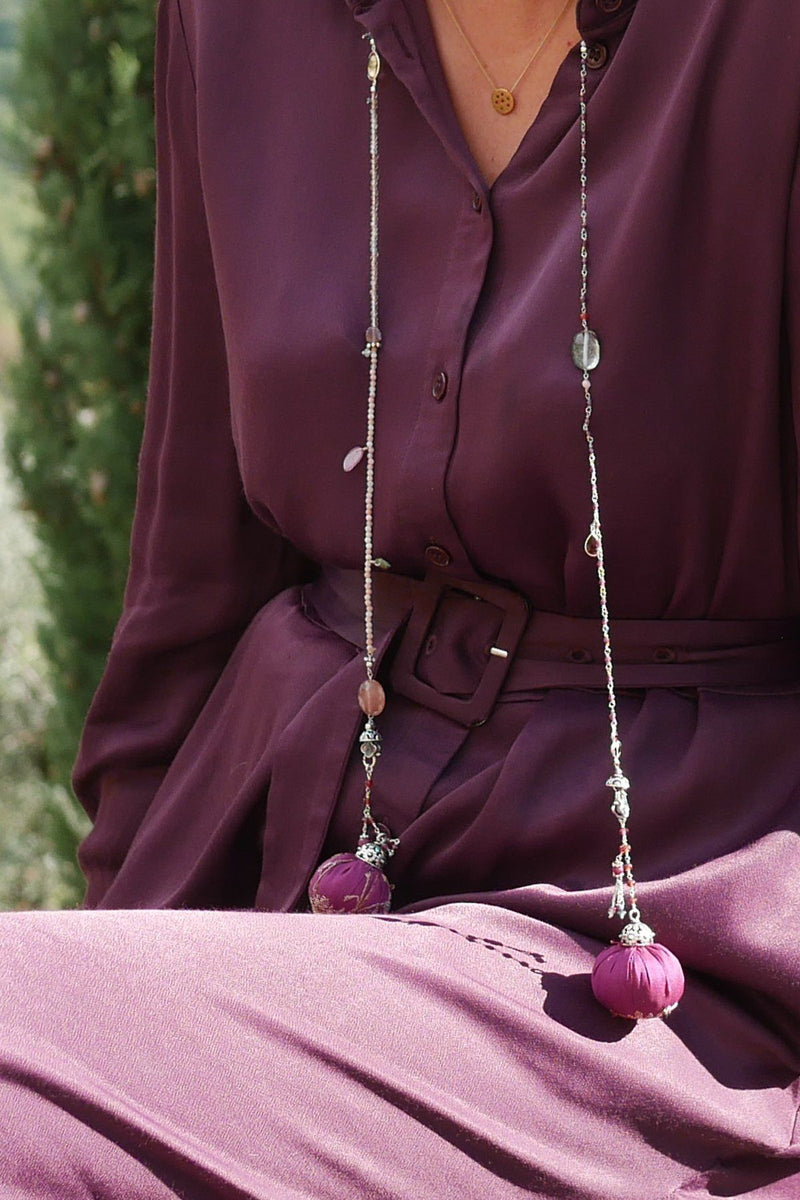 Sexy Red - Adelina1001, Authentic stones, silver, silk, handmade high quality accessories
