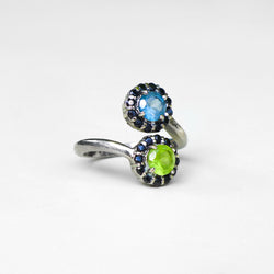 BLUE AND GREEN RING - adelina.world