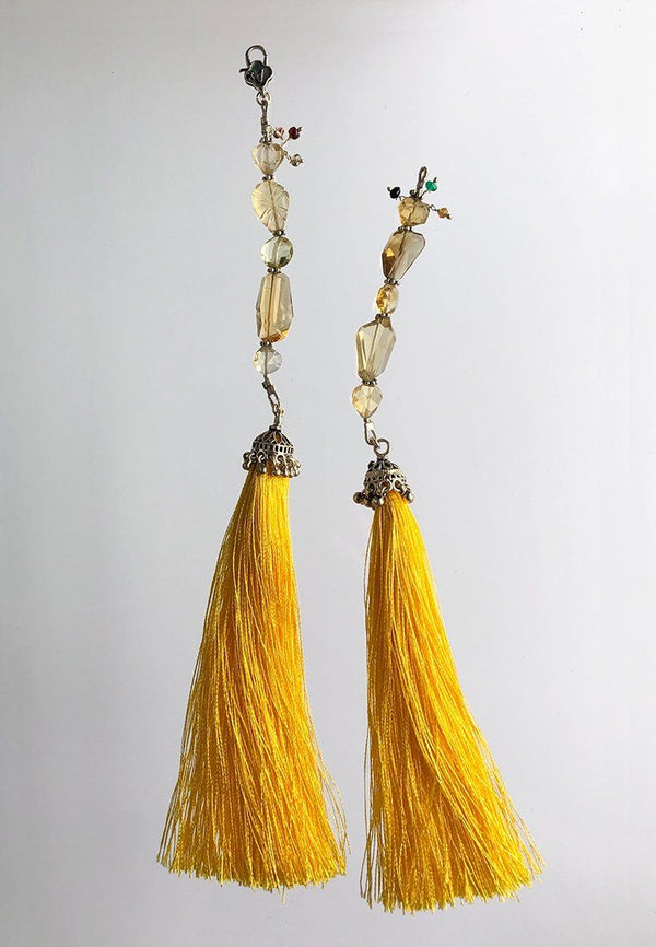 Yellow Tassel - Adelina1001, натуральные камни, серебро, ручная работа, fashion, jewelery, boudoir, Lolita,  kawaiifashion,  kawaii,  sweetfashion, pastel,  lolitafashion, japan vintage,  artist,  cute, beautiful, aesthetic украшения, умные украшения, стильный, ювелирные украшения, стиль Бохо, мода,