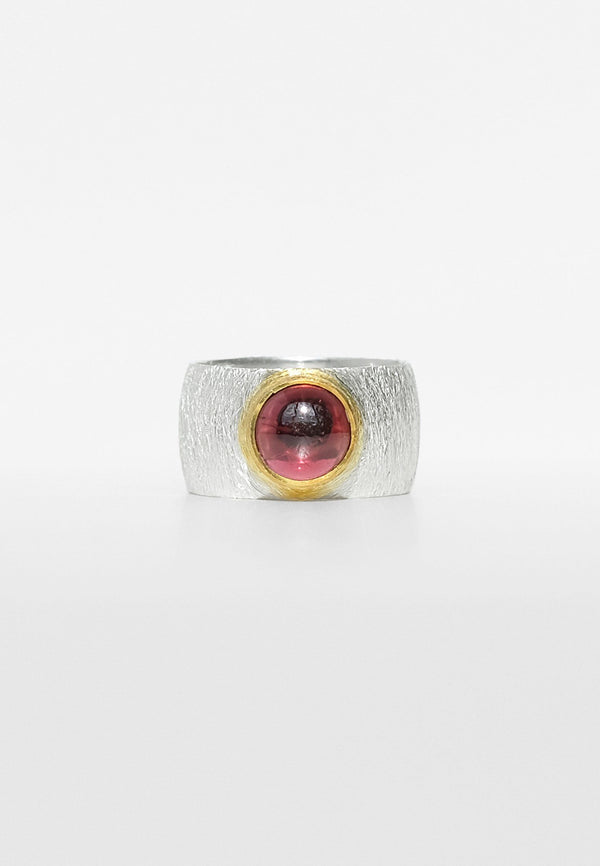 Garnet Double Silver Ring, Garnet Double Ring - Adelina1001, garnet, silver, handmade, jewelry,  янтарь,  украшения,  кольцо,  серебро