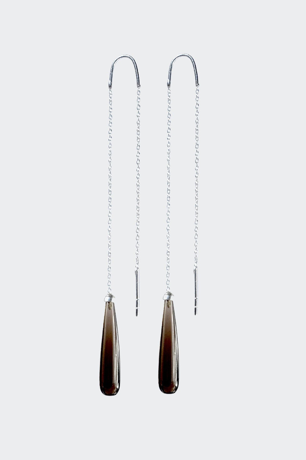 Smoky Quartz Drop Earrings, Smoky Quartz Drops Earrings, Smoky Quartz Drops Long Earrings - Adelina1001, украшения, серебро, серьги, кварц, silver, earrings, jewelry, 長い自然なイヤリング