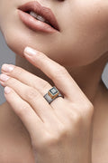 Green Onyx Double Black Ring, jewelry design, jewelry  for women, natural stones, blackened silver, silver rings,
