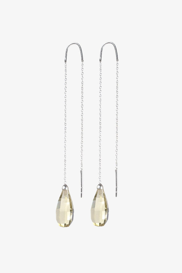 Lemon Quartz Glow Drops Long Earrings - Adelina1001, серебро, кварц, украшения, серьги, сережки, jewelry, silver, earrings