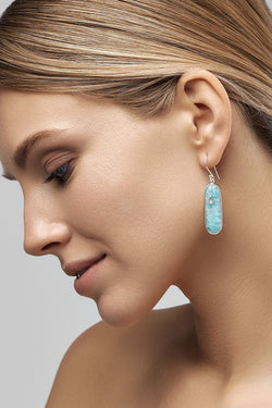 Blue Brick Earrings - adelina.world, ジュエリー, jewelry, earrings, amazonite, natural stones,