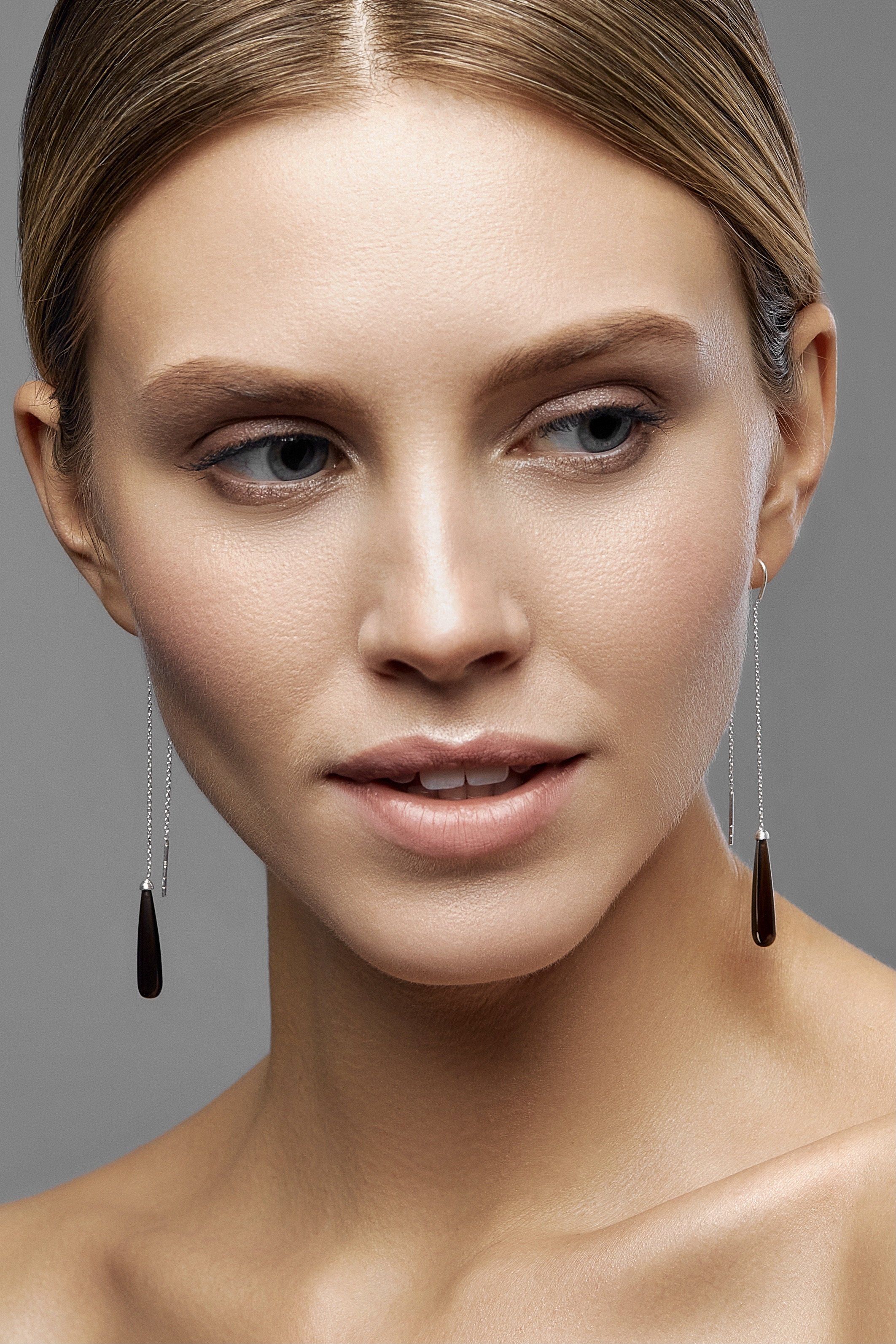 Smoky Quartz Drop Earrings, Smoky Quartz Drops Earrings, Smoky Quartz Drops Long Earrings - Adelina1001, украшения, серебро, серьги, кварц, silver, earrings, jewelry, 長い自然なイヤリング